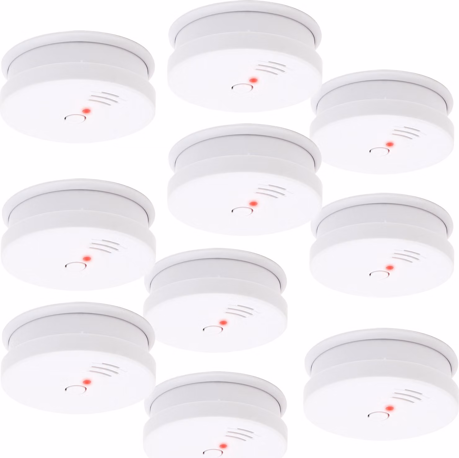 rivelatore di fumo 10x con batteria da 9V, lunga durata, volume di allarme 85dB, rivelatore di incendio wireless, DIN EN 14604