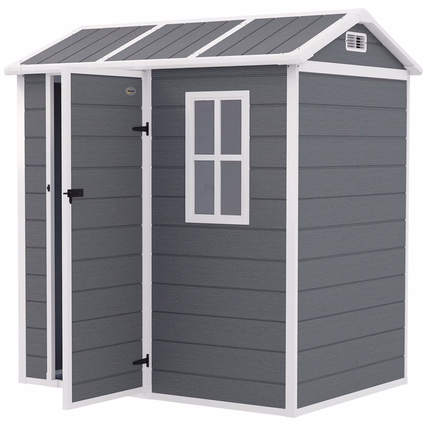 Casetta per attrezzi Outsunny in plastica 2,1 m² 186 x 130 x 199 cm, grigio