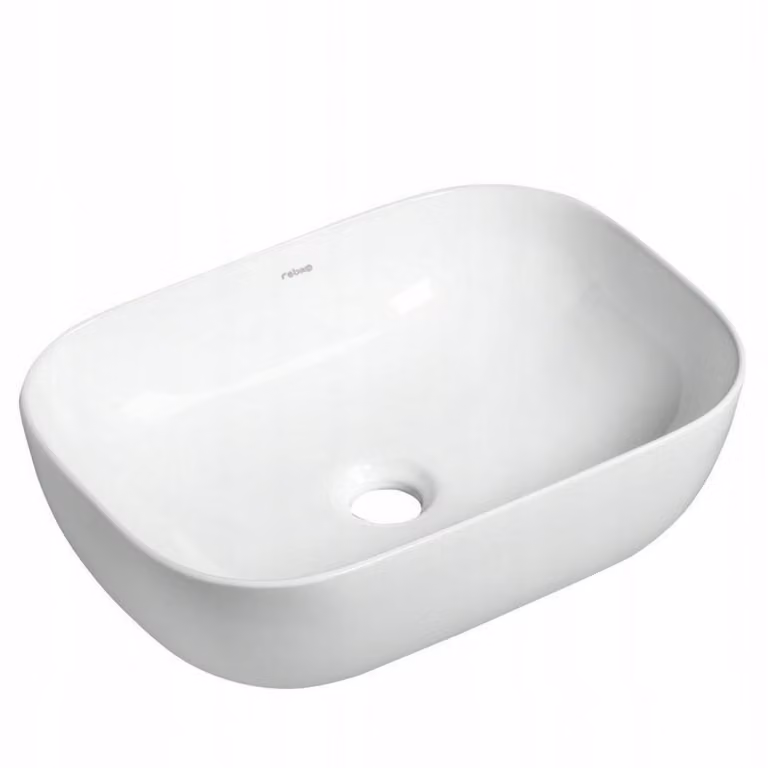 Lavabo da appoggio in Vetroceramica bianco 46x33