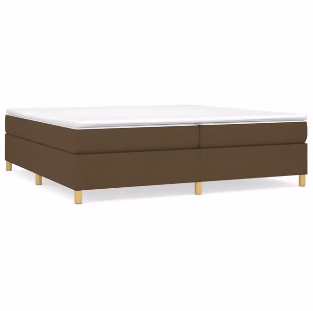 Letto matrimoniale Design In in tessuto marrone scuro con struttura a rete a doghe curvate L/P: 200 x 200 cm