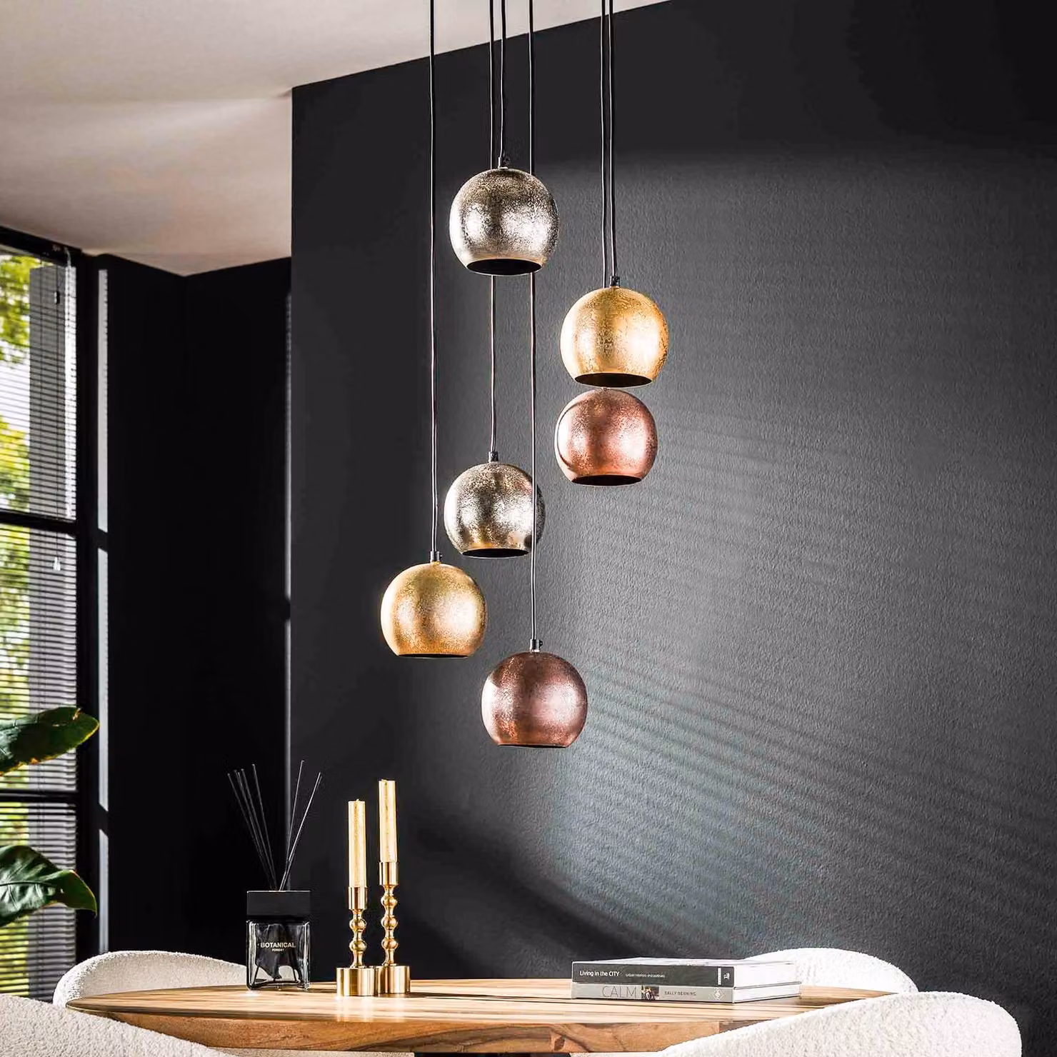 ZIJLSTRA Lampada a sospensione Mixa, dimmerabile, Bronzo / Ottone antico, Soggiorno / Sala da pranzo, Metallo, Design, Lampada a sospensione