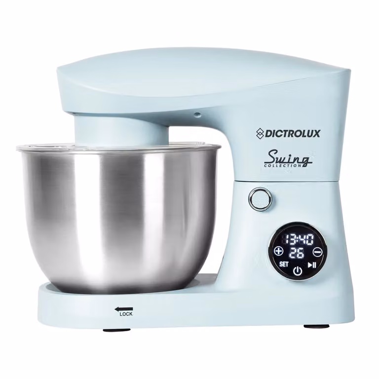 Impastatrice Planetaria Dictrolux Swing SM-2545L Celeste con Display Digitale, Capacità 5 Litri e 1500 Watt