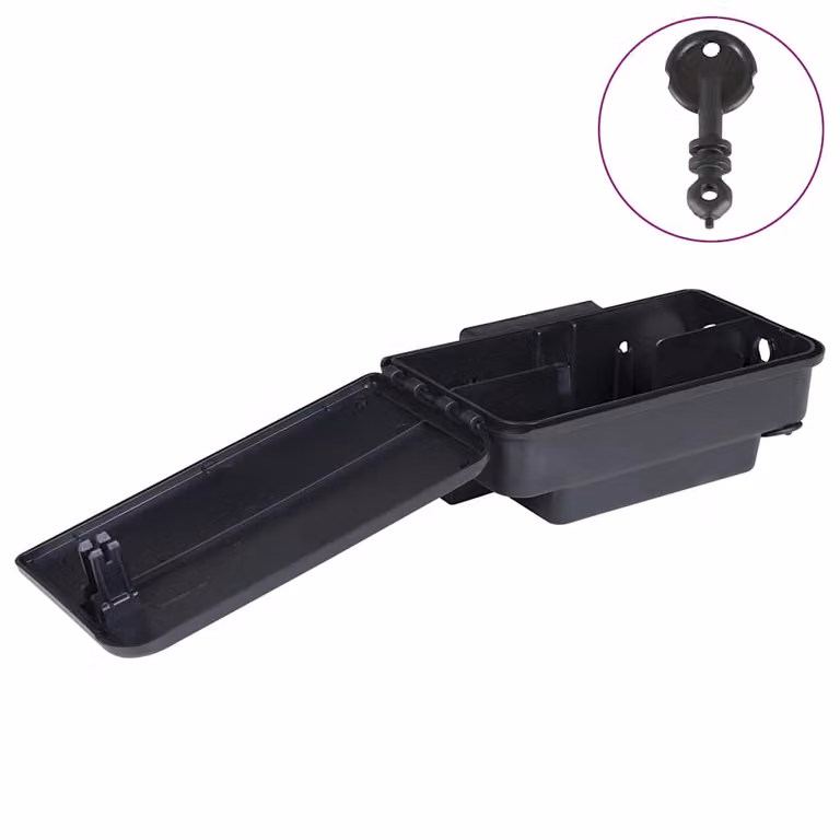 Set di 6 trappole per topi vidaXL nere, L 22 cm x P 12,5 cm x H 7,5 cm