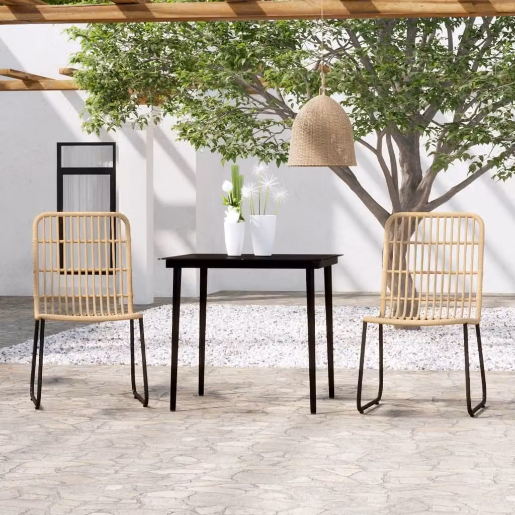Maison Exclusive - Set da pranzo da giardino in rovere, 3 pezzi
