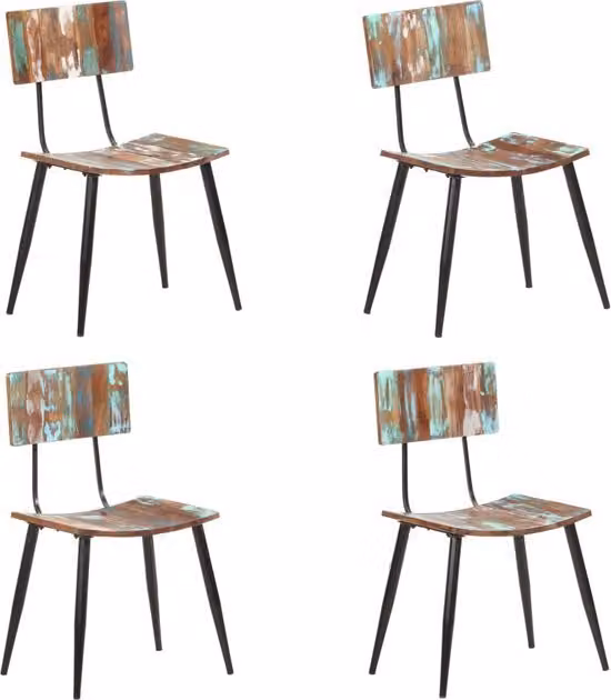 LEDSIX set di sedie da pranzo 4 pezzi in legno massiccio
