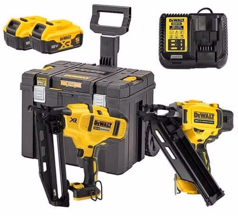 Kit di utensili a batteria DEWALT 18V DCK246P2 (DCN930 + DCN660) con 2 batterie da 5,0Ah, fornito in valigetta TSTAK