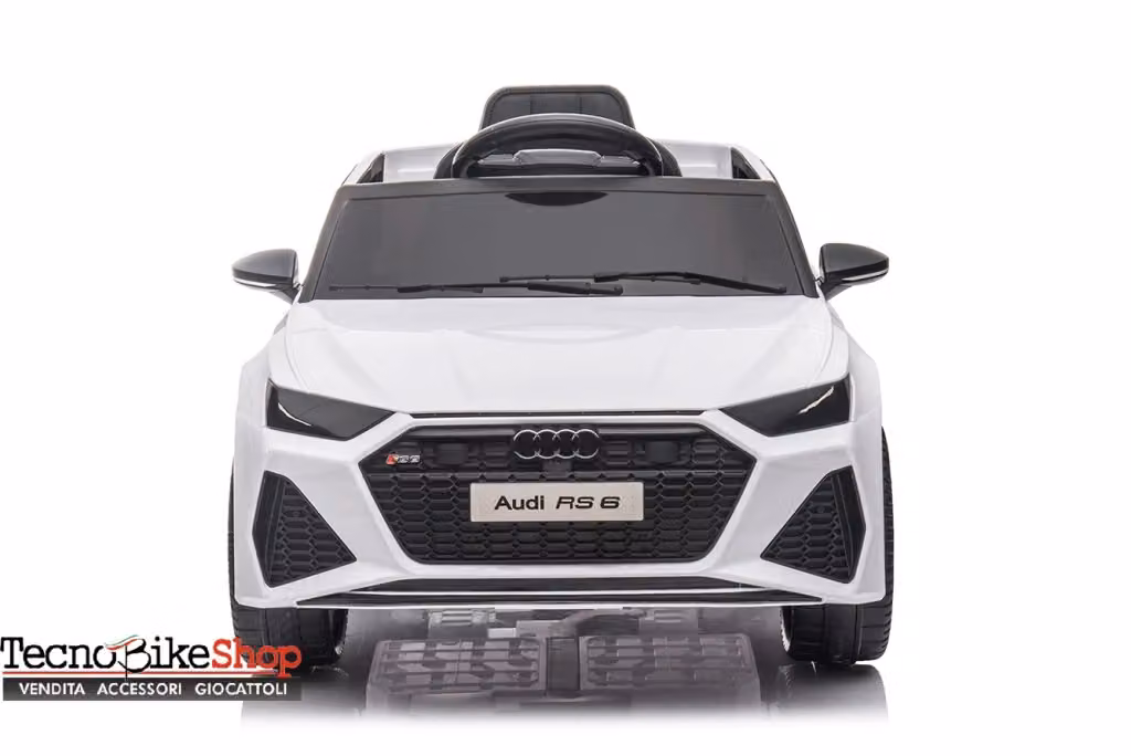 Auto Elettrica Audi RS6 per Bambini TECNOBIKE SHOP, Colore Bianco, 12V con Batteria Ricaricabile e Telecomando – 2