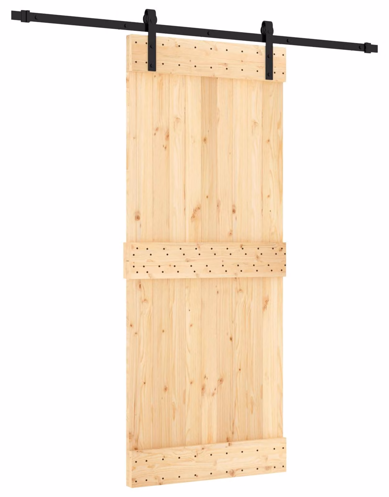 Porta scorrevole Naturale e Nero 85 x 210 cm