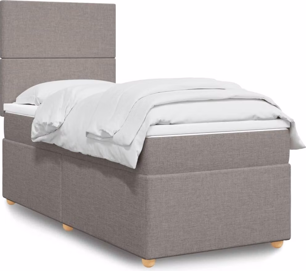 Maison Exclusive - Giroletto a Molle con Materasso Tortora 90x190 cm in Tessuto