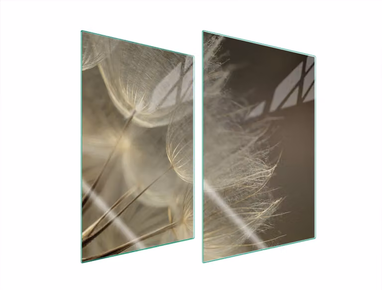 Piastre copri fornelli 2 pezzi 35x52 Copri piano cottura in Vetroceramica tagliere in vetro grigio dente di leone