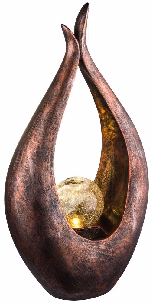 Luce solare a LED color bronzo con globo di vetro Altezza 50 cm