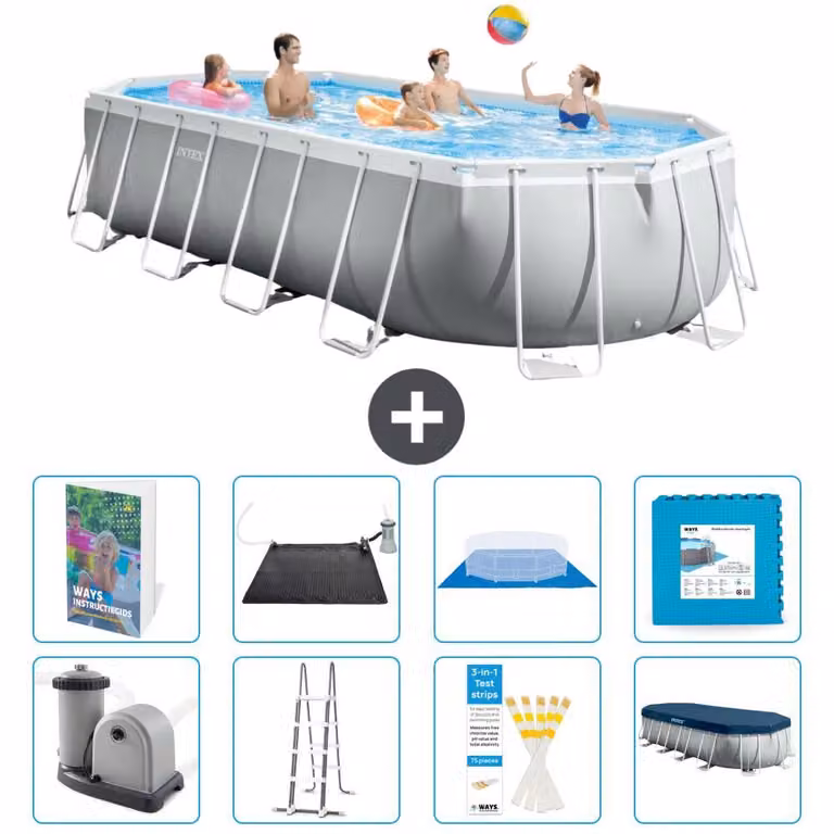 Piscina ovale con struttura a telaio Prism - 610x305x122 cm - 7 pezzi - Modello S621