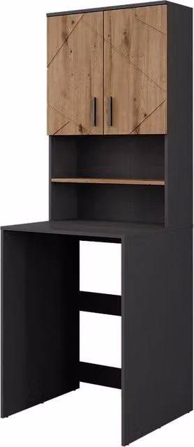 Set di armadietti per lavatrice Irma Antracite/Rovere dorato 68 x 88.5 cm 2 parti Vicco