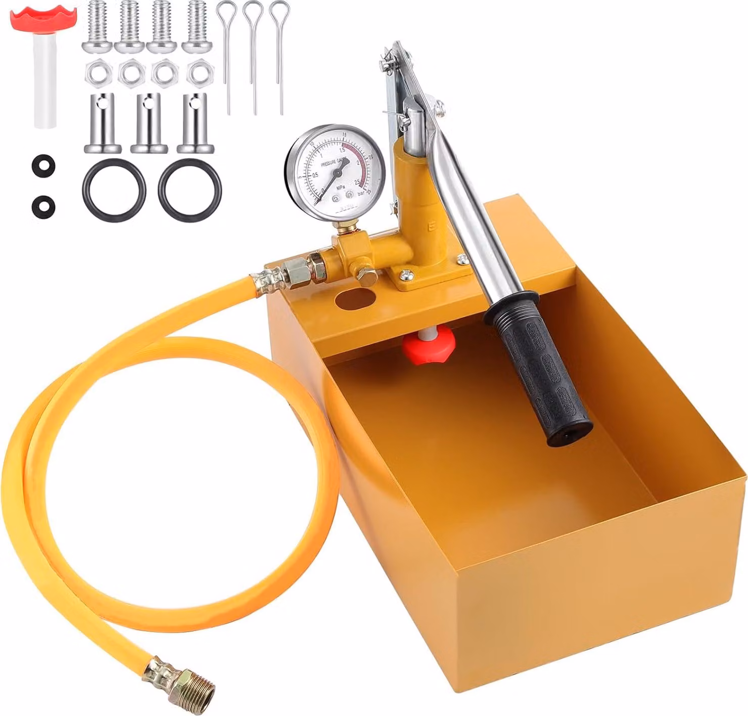 Pompa manuale di prova della pressione dell'acqua da 1/2 pollice - 25 kg 25 Mpa - 6 litri - per tester di condutture idriche sanitarie e solari