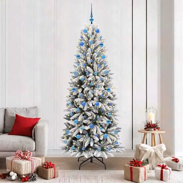 Albero di Natale artificiale moderno vidaXL bianco con luci LED warm white Altezza: 210 cm – 1