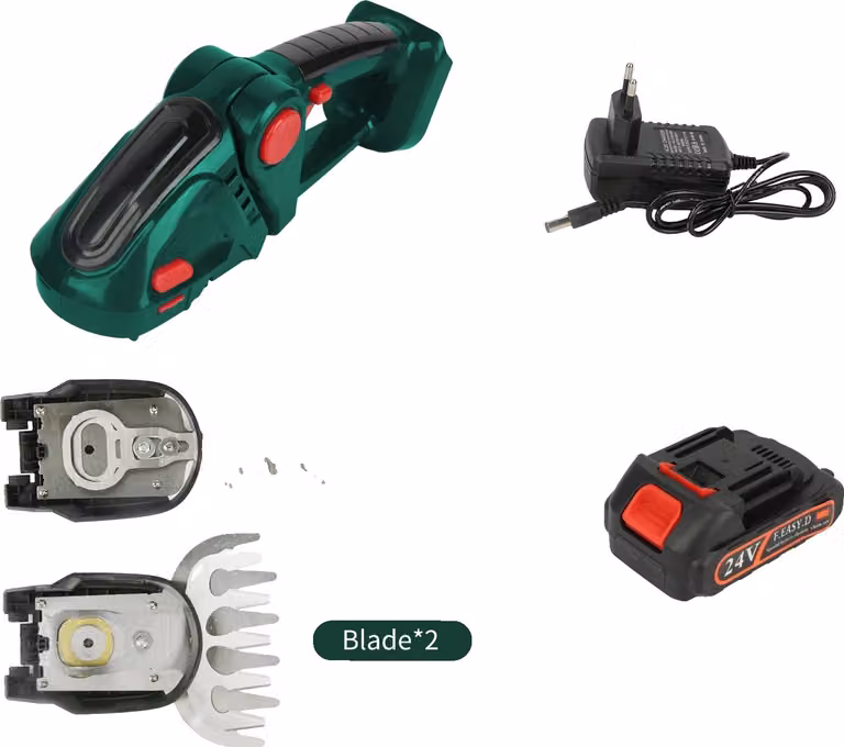 Tagliasiepi elettrico, 20000 giri al minuto al minimo, design ergonomico, verde 1 batteria EU