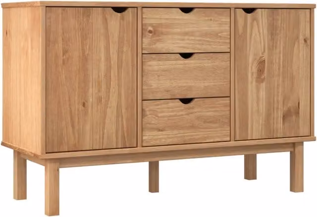 Credenza | Madia | Buffet da pranzo | Armadio da pranzo OTTA 113,5x43x73 cm in Legno Massello di Pino