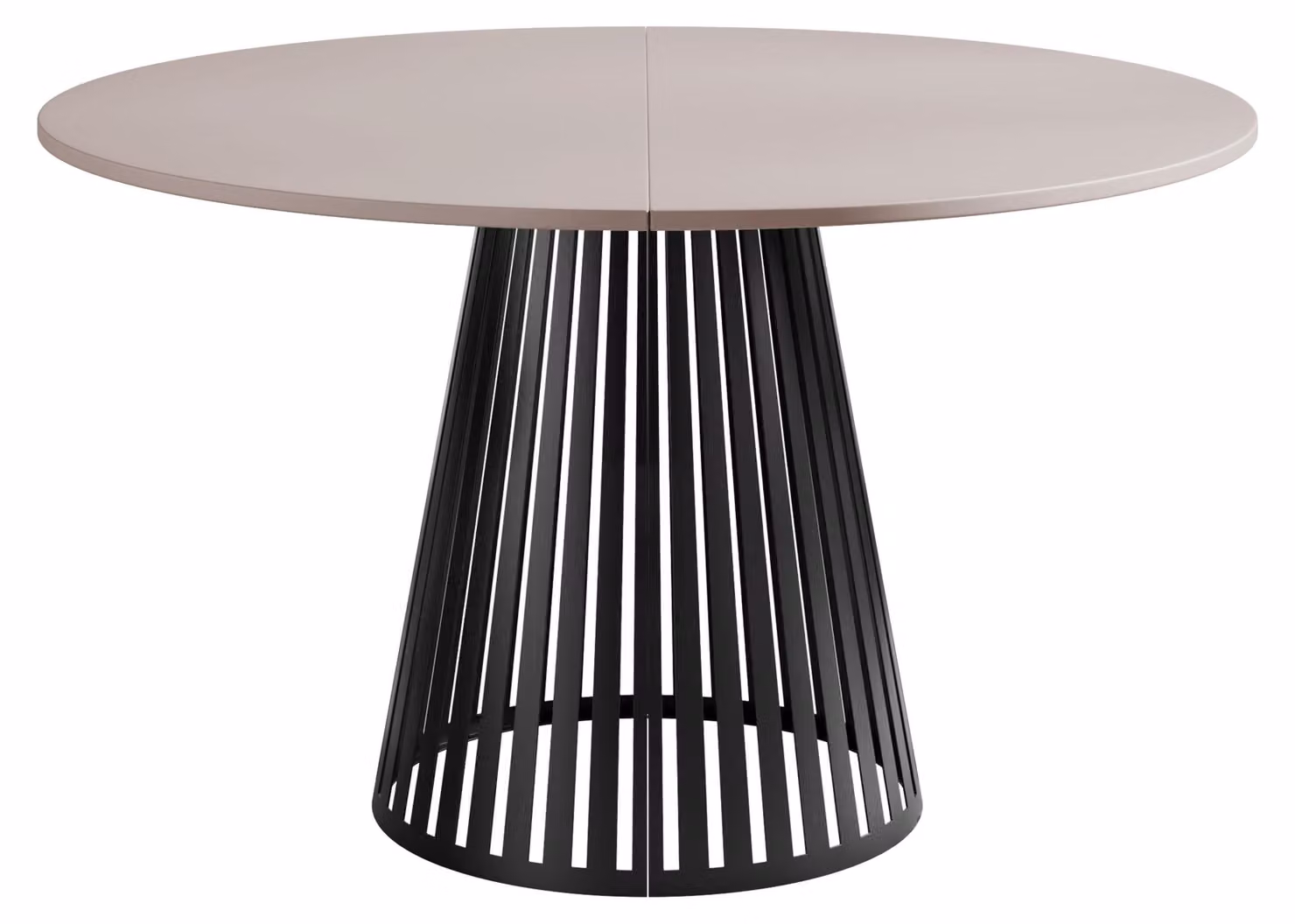 MIRJAN24 Tavolo Cone 120, tavolo da pranzo, gambe in acciaio (colore: nero / cashmere)
