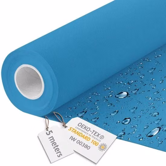 Tela impermeabile Acquaparata in poliestere blu per parasole, Larghezza: 160 cm