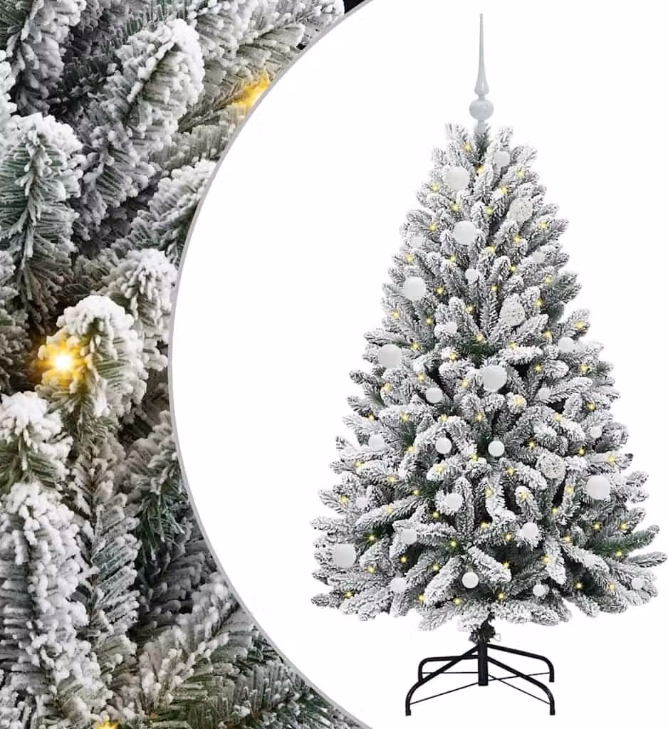 Albero di Natale artificiale con 150 LED Verde e Bianco 150 cm