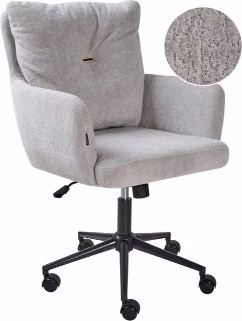 Sedia da ufficio girevole BELIANI moderna in tessuto grigio e nero con struttura in metallo e plastica, ideale per home office, L/P/H: 61 x 71 x 150 cm