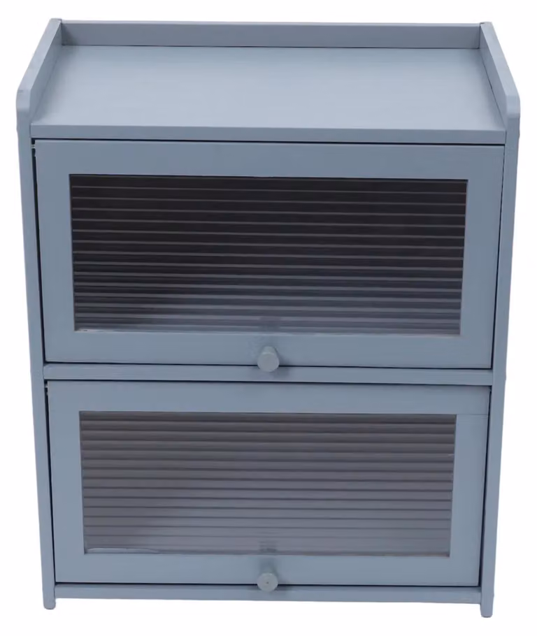 Armadio, struttura in bambù resistente, design elegante, colore grigio