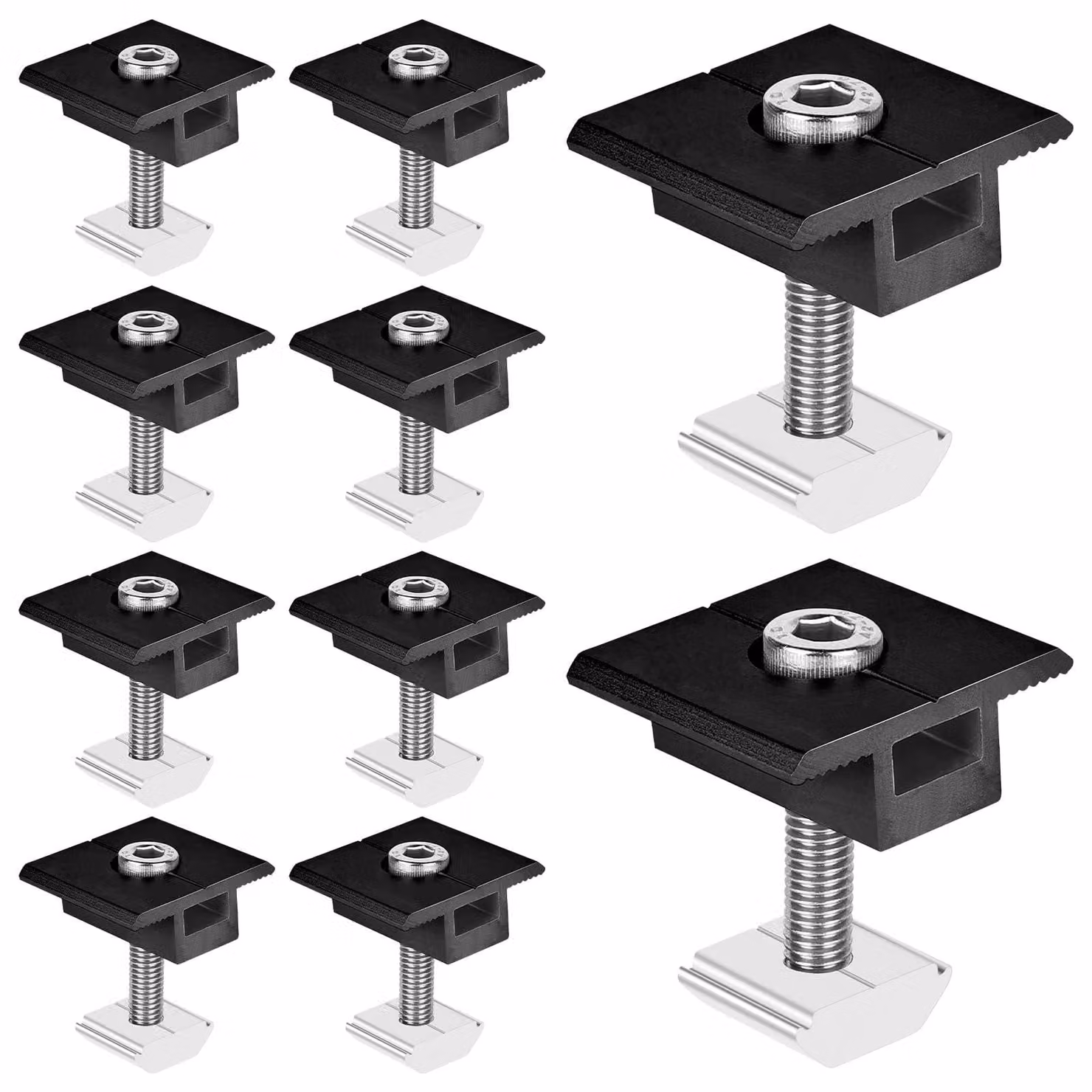 Supporti per pannelli solari, 30 mm, set da 10, profilo a T in alluminio