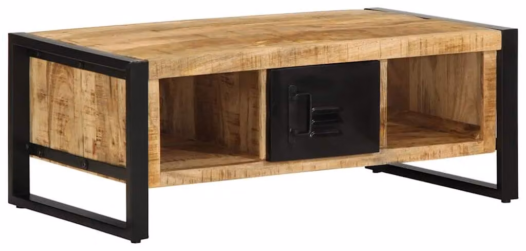 vidaXL Tavolino 90x50x36 cm Legno massiccio grezzo di mango