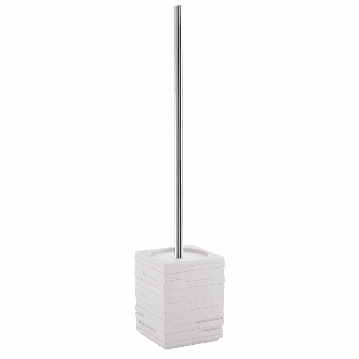 Scopino con ciuffo in setole d'appoggio in resina QU33 Gedy serie QUADROTTO Bianco