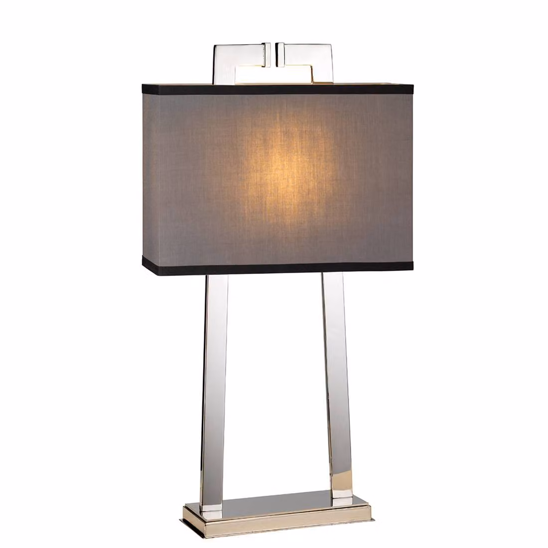 Lampada da tavolo con paralume Magro cromata grigia 1xE27x60W in tessuto, dimensioni: 65,3x35x15 cm, IP20, Elstead