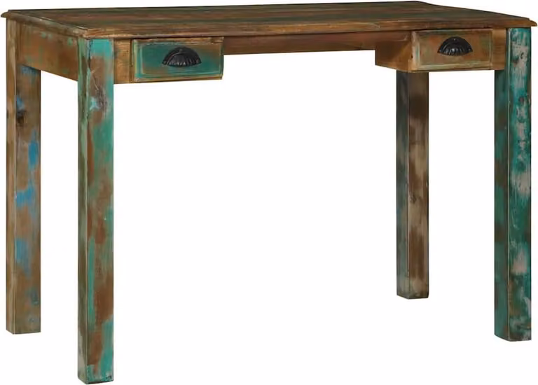 Scrivania marrone 112 x 55 x 76 cm in legno massiccio di recupero