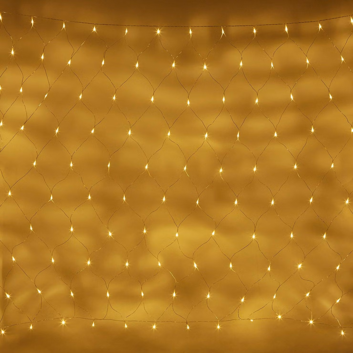 Catena luminosa a LED, luce bianco caldo, 2 x 1,5 metri, 140 LED, collegabile, grado di protezione IP44