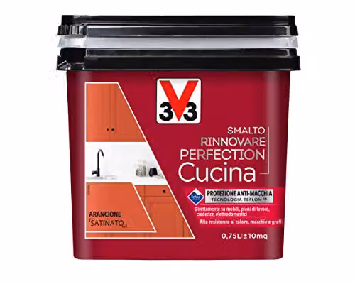 V33 Smalto Rinnovare Perfection Cucina Arancione Satinato 0,75 L