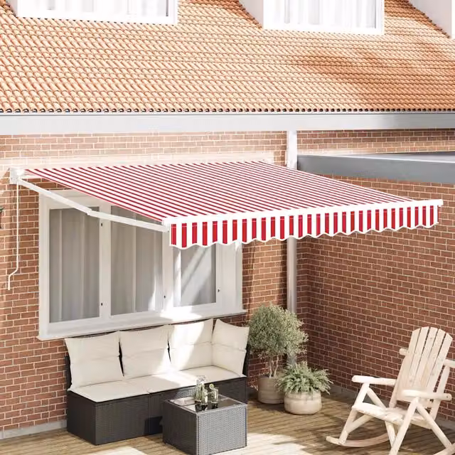 Tenda retrattile Rosso e Bianco 300 x 250 cm 3329987