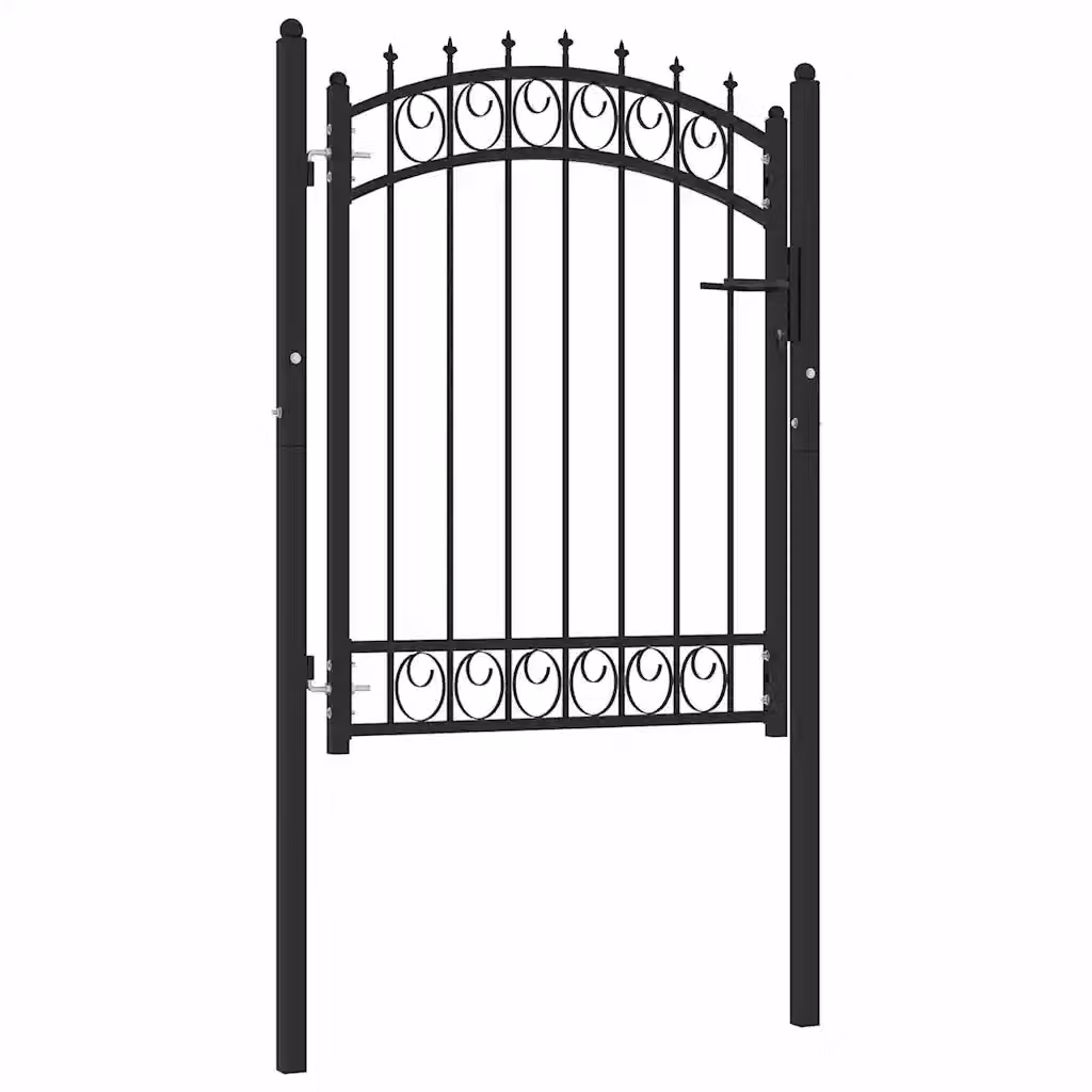 Cancello singolo a battente vidaXL in acciaio nero L: 103 cm, H: 100 cm