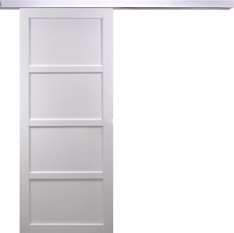 Porta scorrevole Tamera bianca a 4 ante H204 x L63 cm, binario in alluminio Gd Menusierie