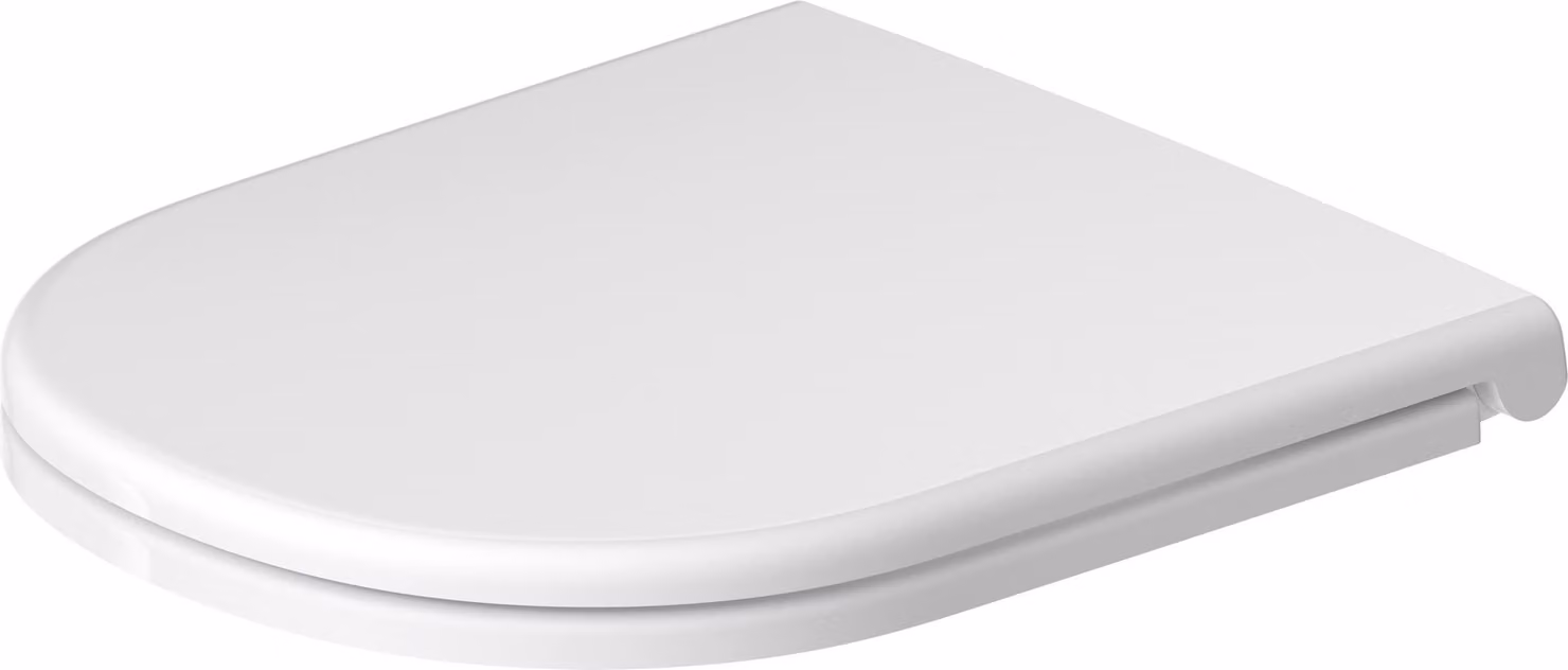 Siège de WC Duravit D-Code, amovible, avec fermeture automatique, fixation par pin, 374x433mm, blanc brillant, charnières en inox, 0021, 0028190000, 0028190000