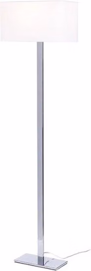 Lampada PLAZA da terra bianco cromo 230V E27 42W