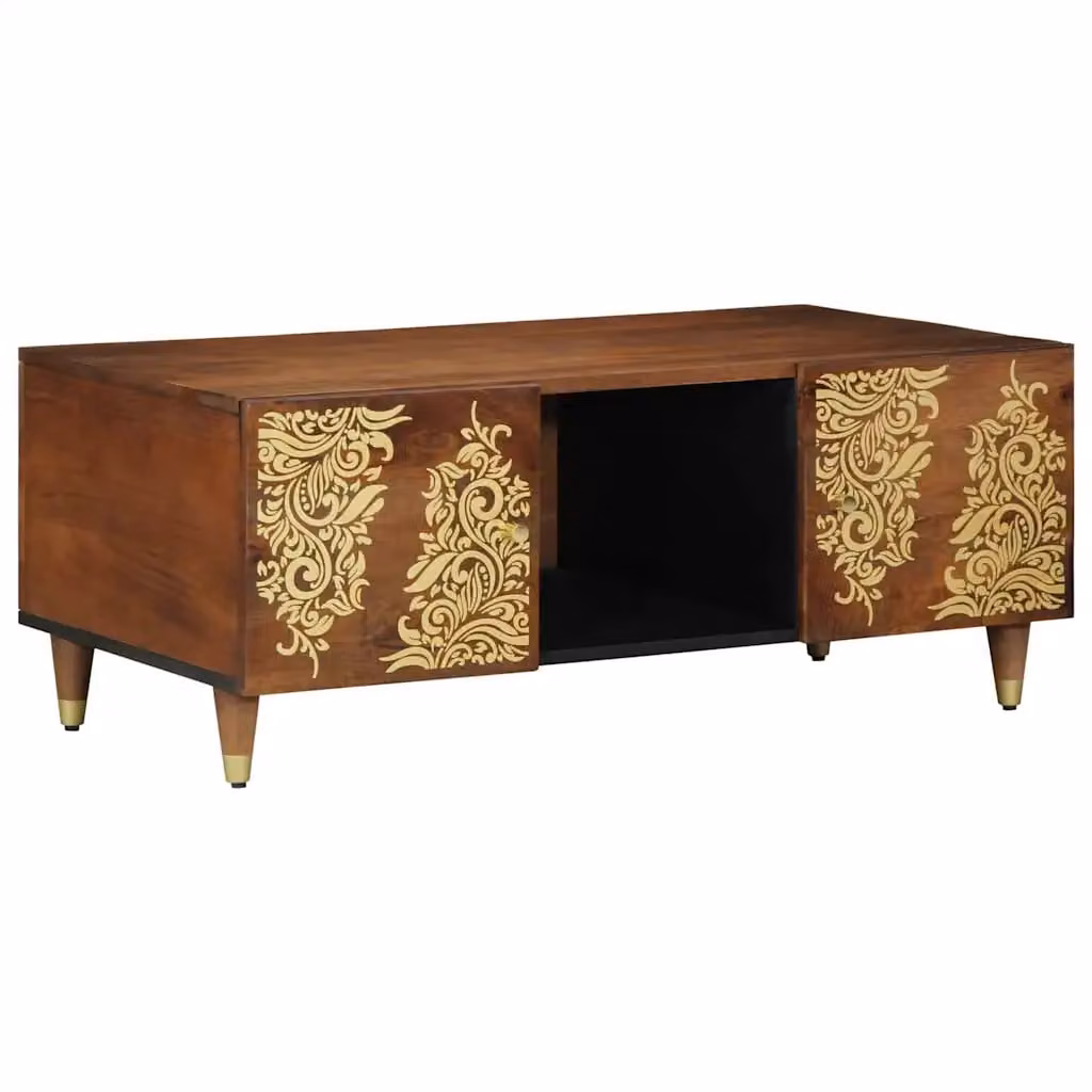 Tavolino da salotto moderno vidaXL in legno color marrone, L: 100 cm, P: 54 cm, H: 40 cm