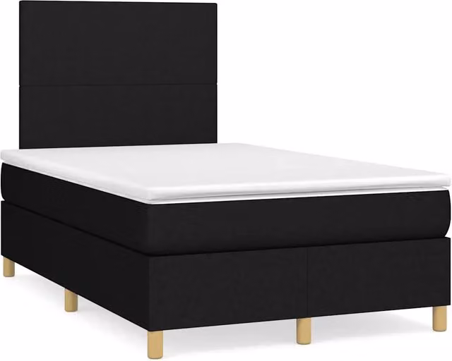 Letto Ibrido vidaXL con Struttura in Legno di Pino e Materasso Nero e Bianco L/P/H: 120 x 200 x 193 cm