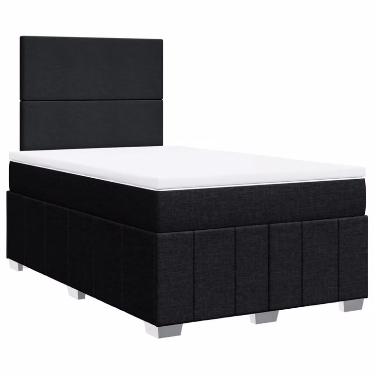 SYFAX™ Giroletto a Molle con Materasso Nero 120x190 cm in Tessuto