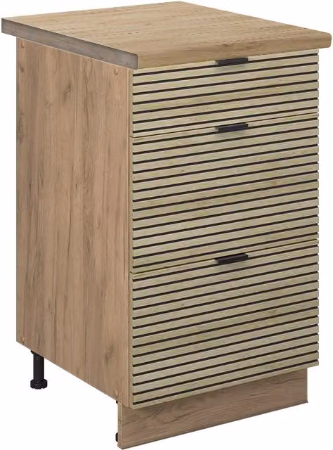 Mobiletto base per cucina Fame-Line Pannello in quercia/Rovere dorato 50 cm, PL Rovere Vicco