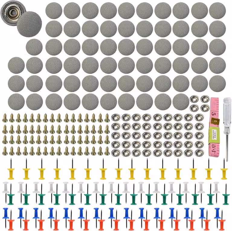 Kit di fissaggio per rivestimento interno del tetto dell'auto, 65 pezzi, include bottoni, per la riparazione