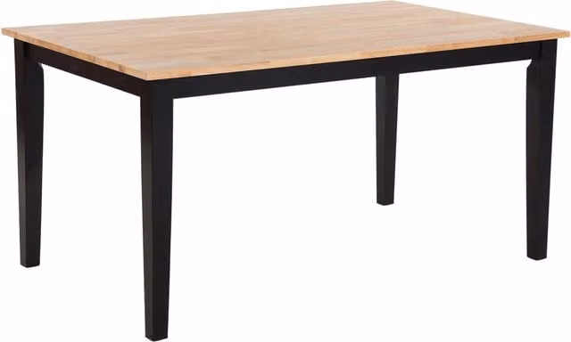 Tavolo da pranzo rettangolare in legno di gomma BELIANI con superficie laccata in stile scandinavo, L/P/H: 150 x 75 x 90 cm