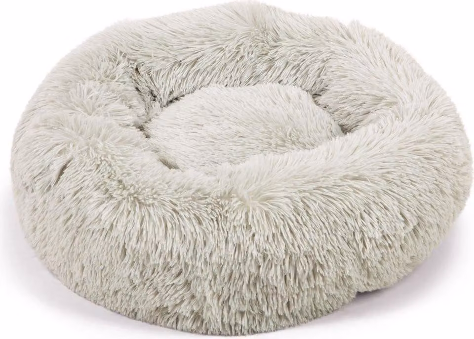 Beeztees Yali - Letto per cani - Peluche - Grigio chiaro - Diam. diam. 50 cm