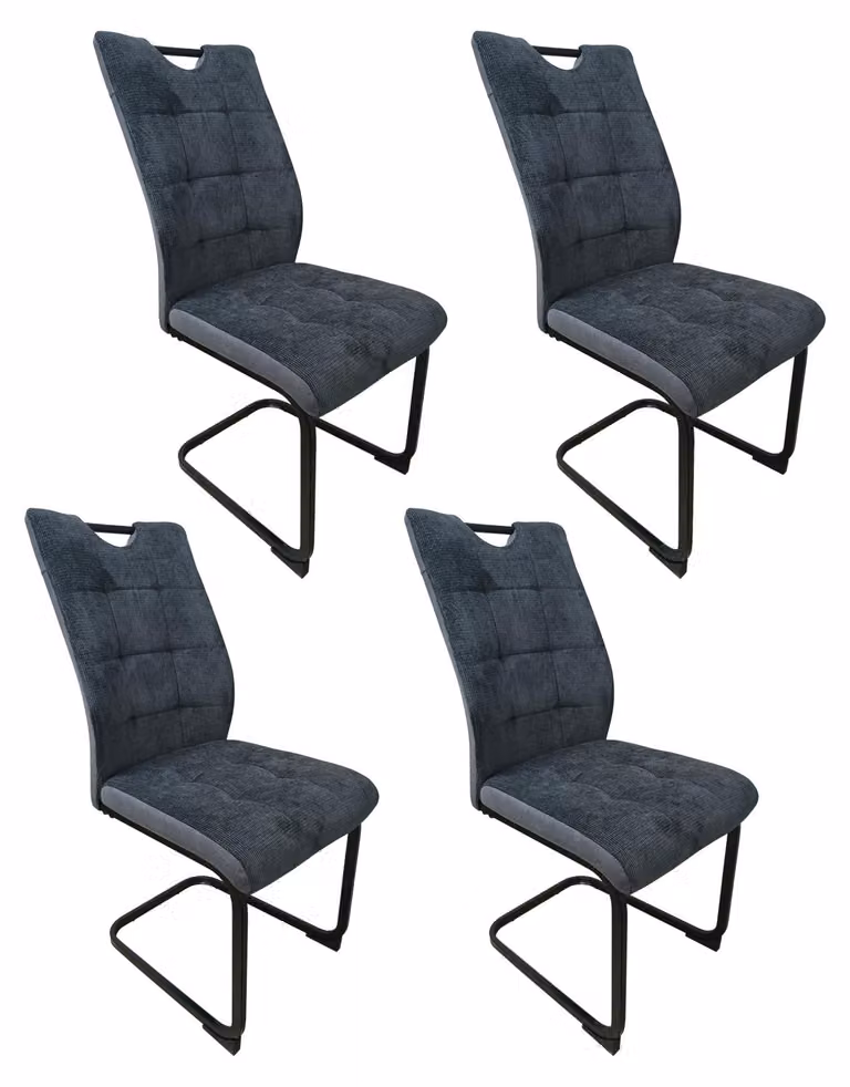 Set di 4 sedie a dondolo Mateo grigio