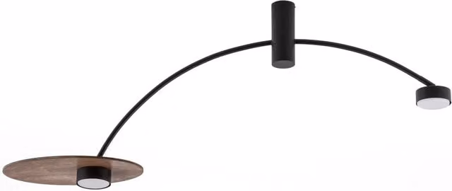 Plafoniera moderna HEFT Nowodvorski Lighting in metallo e legno nero e marrone per 2xGX53 8W