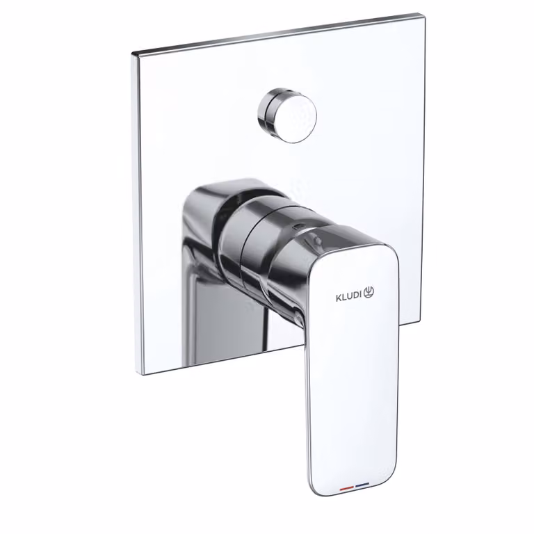 KLUDI PURE&STYLE Mitigeur monocommandé encastré pour bain et douche, inverseur de pression PUSH&SWITCH, 407630575, 407630575