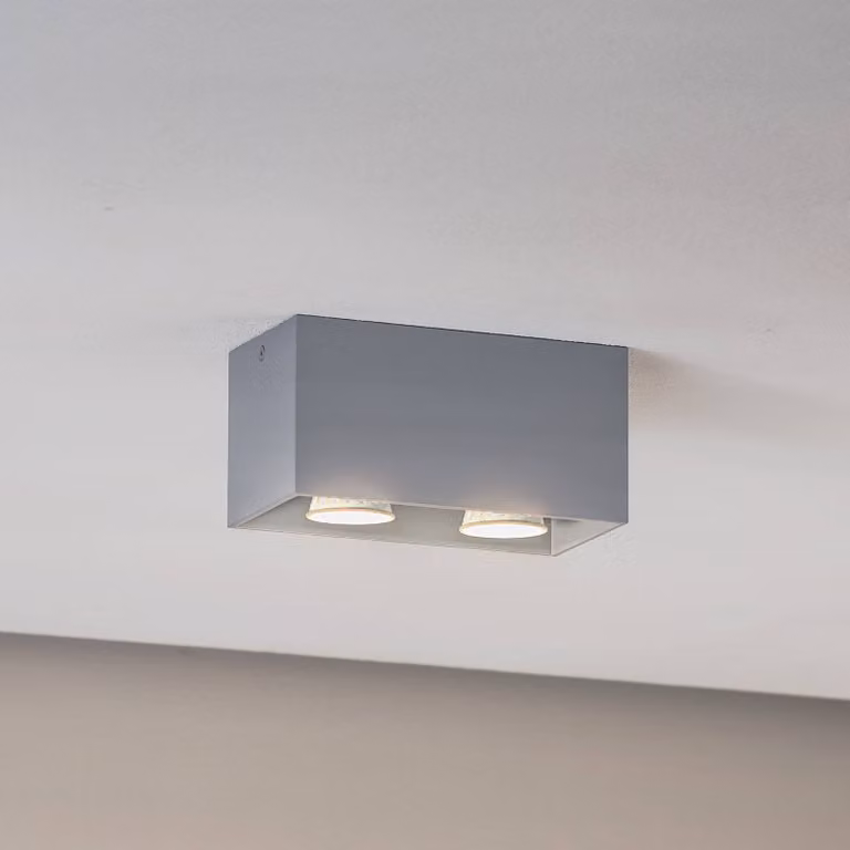 Plafoniera soffitto Ara Maxi SOLLUX LIGHTING, dimmerabile, Alluminio / Grigio / Zincato, Soggiorno / Sala da pranzo, Alluminio, Moderno, Plafoniera