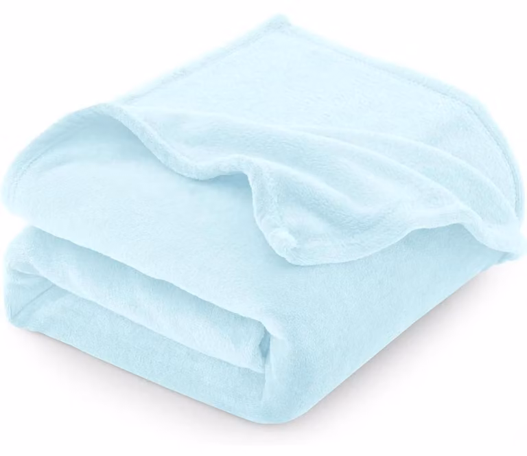 Coperta in flanella, 230x270 cm, azzurra, adatta per tutte le stagioni